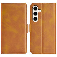 Samsung Galaxy S24 Plus (S24+) Hoesje - MobyDefend Luxe Wallet Book Case (Sluiting Zijkant) - Lichtbruin
