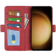 Samsung Galaxy S24 Plus (S24+) Hoesje - MobyDefend Luxe Wallet Book Case (Sluiting Zijkant) - Rood