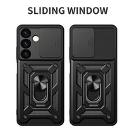 Samsung Galaxy S24 Plus (S24+) Hoesje - MobyDefend Pantsercase Met Draaibare Ring - Zwart
