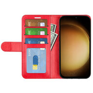 Samsung Galaxy S24 Plus (S24+) Hoesje - MobyDefend Wallet Book Case (Sluiting Achterkant) - Rood