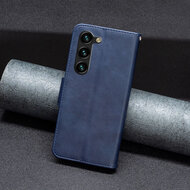 Samsung Galaxy S24 Plus (S24+) Hoesje - MobyDefend Wallet Book Case Met Koord - Blauw