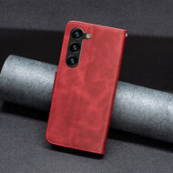 Samsung Galaxy S24 Plus (S24+) Hoesje - MobyDefend Wallet Book Case Met Koord - Rood