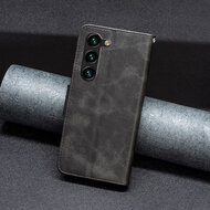 Samsung Galaxy S24 Plus (S24+) Hoesje - MobyDefend Wallet Book Case Met Koord - Zwart