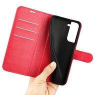 Samsung Galaxy S23 Hoesje - MobyDefend Kunstleren Wallet Book Case (Sluiting Voorkant) - Rood