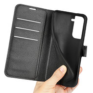 Samsung Galaxy S23 Hoesje - MobyDefend Kunstleren Wallet Book Case (Sluiting Voorkant) - Zwart
