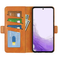 Samsung Galaxy S23 Hoesje - MobyDefend Luxe Wallet Book Case (Sluiting Zijkant) - Lichtbruin