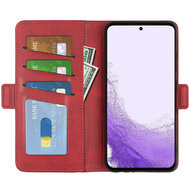 Samsung Galaxy S23 Hoesje - MobyDefend Luxe Wallet Book Case (Sluiting Zijkant) - Rood