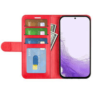 Samsung Galaxy S23 Hoesje - MobyDefend Wallet Book Case (Sluiting Achterkant) - Rood