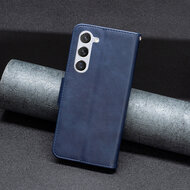 Samsung Galaxy S23 Hoesje - MobyDefend Wallet Book Case Met Koord - Blauw