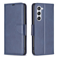 Samsung Galaxy S23 Hoesje - MobyDefend Wallet Book Case Met Koord - Blauw