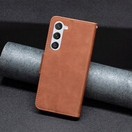 Samsung Galaxy S23 Hoesje - MobyDefend Wallet Book Case Met Koord - Bruin