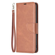 Samsung Galaxy S23 Hoesje - MobyDefend Wallet Book Case Met Koord - Bruin