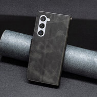 Samsung Galaxy S23 Hoesje - MobyDefend Wallet Book Case Met Koord - Zwart