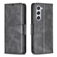Samsung Galaxy S23 Hoesje - MobyDefend Wallet Book Case Met Koord - Zwart