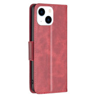 iPhone 14 Hoesje - MobyDefend Wallet Book Case Met Koord - Rood