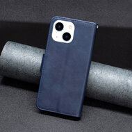 iPhone 14 Hoesje - MobyDefend Wallet Book Case Met Koord - Blauw