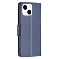 iPhone 14 Hoesje - MobyDefend Wallet Book Case Met Koord - Blauw