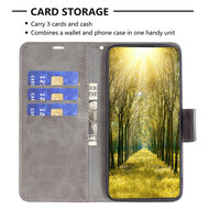 iPhone 14 Hoesje - MobyDefend Wallet Book Case Met Koord - Grijs