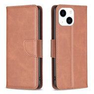 iPhone 14 Hoesje - MobyDefend Wallet Book Case Met Koord - Bruin