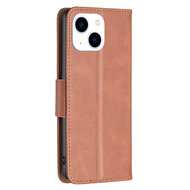 iPhone 14 Hoesje - MobyDefend Wallet Book Case Met Koord - Bruin