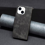 iPhone 14 Hoesje - MobyDefend Wallet Book Case Met Koord - Zwart