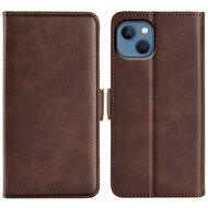 iPhone 14 Hoesje - MobyDefend Luxe Wallet Book Case (Sluiting Zijkant) - Bruin
