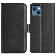iPhone 14 Hoesje - MobyDefend Luxe Wallet Book Case (Sluiting Zijkant) - Zwart