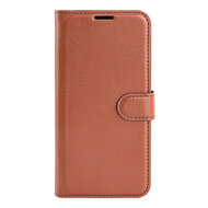iPhone 14 Hoesje - MobyDefend Kunstleren Wallet Book Case (Sluiting Voorkant) - Bruin