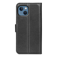 iPhone 14 Hoesje - MobyDefend Kunstleren Wallet Book Case (Sluiting Voorkant) - Zwart