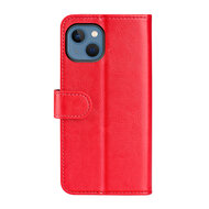 iPhone 14 Hoesje - MobyDefend Wallet Book Case (Sluiting Achterkant) - Rood