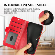 iPhone 14 Hoesje - MobyDefend Wallet Book Case (Sluiting Achterkant) - Zwart
