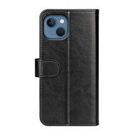 iPhone 14 Hoesje - MobyDefend Wallet Book Case (Sluiting Achterkant) - Zwart