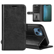 iPhone 14 Hoesje - MobyDefend Wallet Book Case (Sluiting Achterkant) - Zwart
