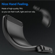 Samsung Galaxy S24 FE Hoesje - MobyDefend TPU Backcover - Geborstelde Metaal &amp; Carbon-Look - Zwart