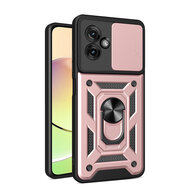 Motorola Moto G55 Hoesje - MobyDefend Pantsercase Met Draaibare Ring - Ros&eacute;