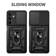 Samsung Galaxy A16 Hoesje - MobyDefend Pantsercase Met Draaibare Ring - Zwart