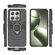 Xiaomi 14T Hoesje - MobyDefend Dubbelgelaagde Pantsercase Met Standaard - Zwart