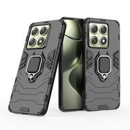 Xiaomi 14T Hoesje - MobyDefend Dubbelgelaagde Pantsercase Met Standaard - Zwart