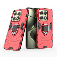 Xiaomi 14T Hoesje - MobyDefend Dubbelgelaagde Pantsercase Met Standaard - Rood