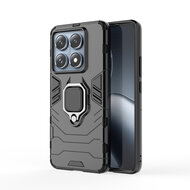 Xiaomi 14T Pro Hoesje - MobyDefend Dubbelgelaagde Pantsercase Met Standaard - Zwart