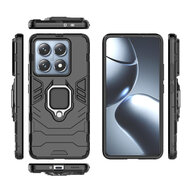 Xiaomi 14T Pro Hoesje - MobyDefend Dubbelgelaagde Pantsercase Met Standaard - Zwart