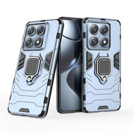 Xiaomi 14T Pro Hoesje - MobyDefend Dubbelgelaagde Pantsercase Met Standaard - Blauw