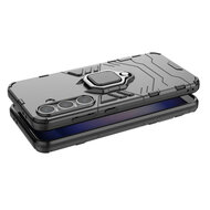 Samsung Galaxy S24 FE Hoesje - MobyDefend Dubbelgelaagde Pantsercase Met Standaard - Zwart