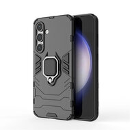 Samsung Galaxy S24 FE Hoesje - MobyDefend Dubbelgelaagde Pantsercase Met Standaard - Zwart