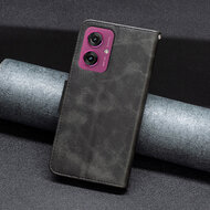 Motorola Moto G55 Hoesje - MobyDefend Wallet Book Case Met Koord - Zwart