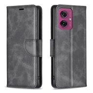 Motorola Moto G55 Hoesje - MobyDefend Wallet Book Case Met Koord - Zwart