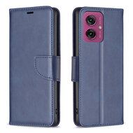 Motorola Moto G55 Hoesje - MobyDefend Wallet Book Case Met Koord - Blauw