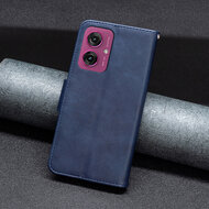 Motorola Moto G55 Hoesje - MobyDefend Wallet Book Case Met Koord - Blauw