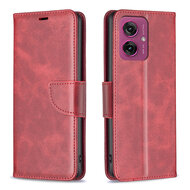 Motorola Moto G55 Hoesje - MobyDefend Wallet Book Case Met Koord - Rood