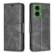 Motorola Moto G35 Hoesje - MobyDefend Wallet Book Case Met Koord - Zwart
